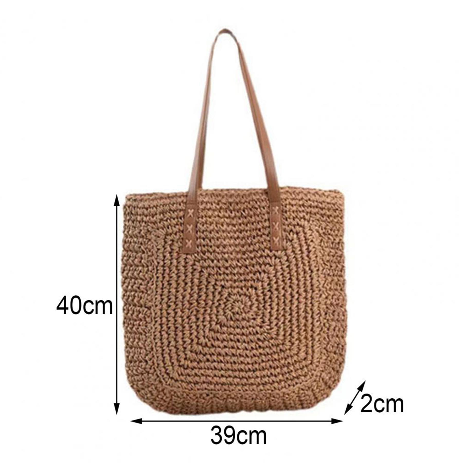 Womens Hand-woven Straw Shoulder Bag 2