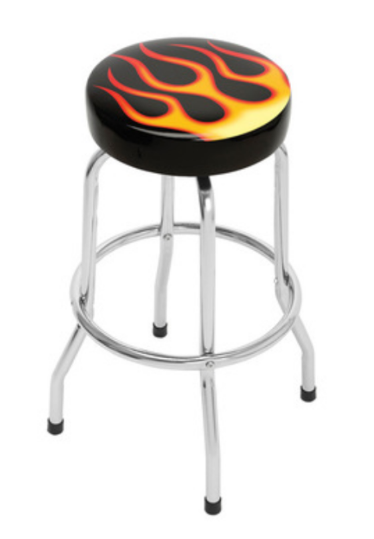 Single Ring Bar Stool with Chrome Frame and Swivel Seat 3