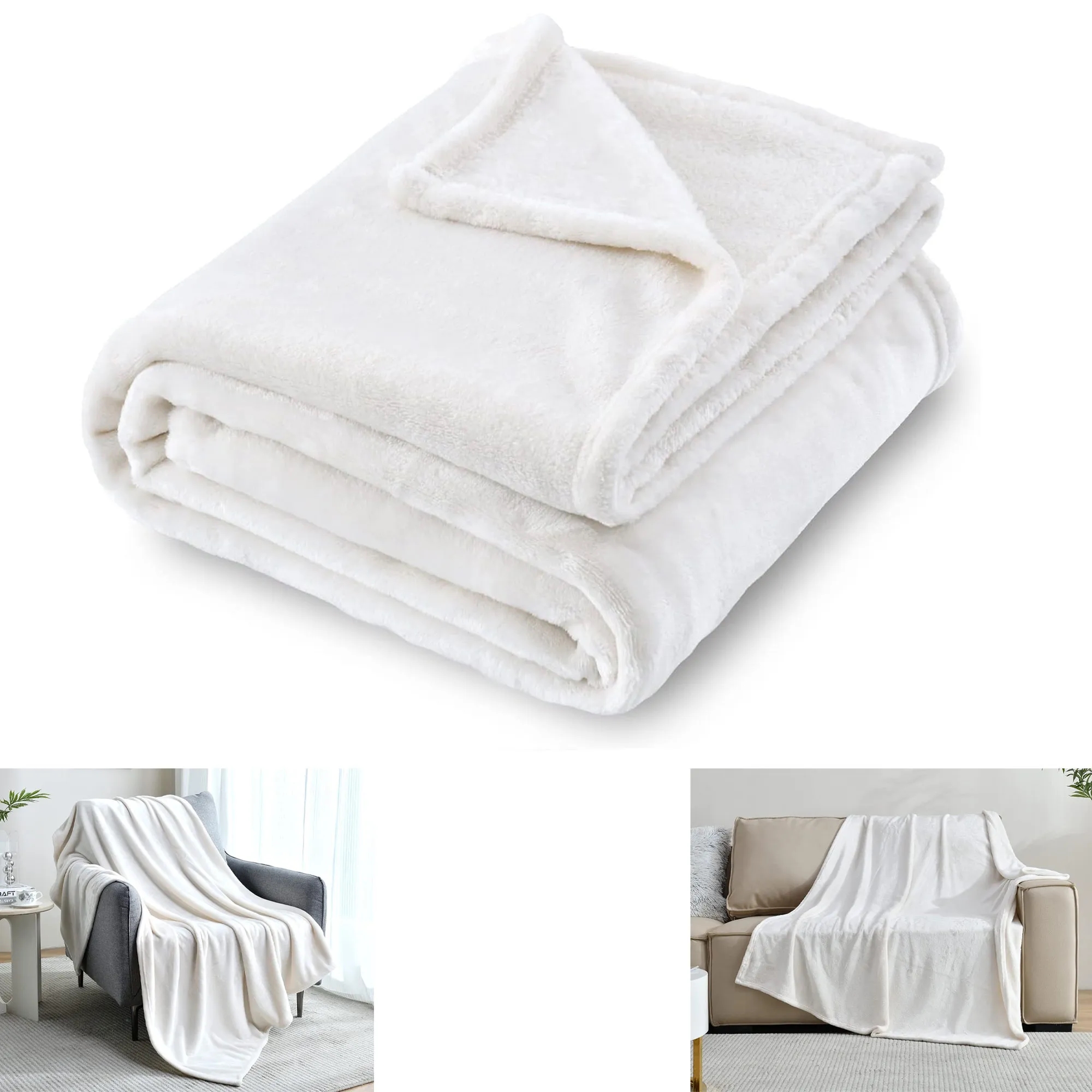50" x 60" All Season Super Soft Cozy Flannel Fleece Blanket