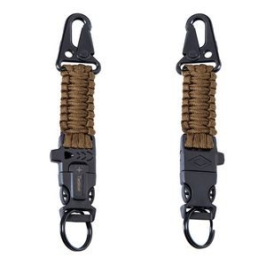 Versatile Rope Key Chain With Whistle And Flint 12