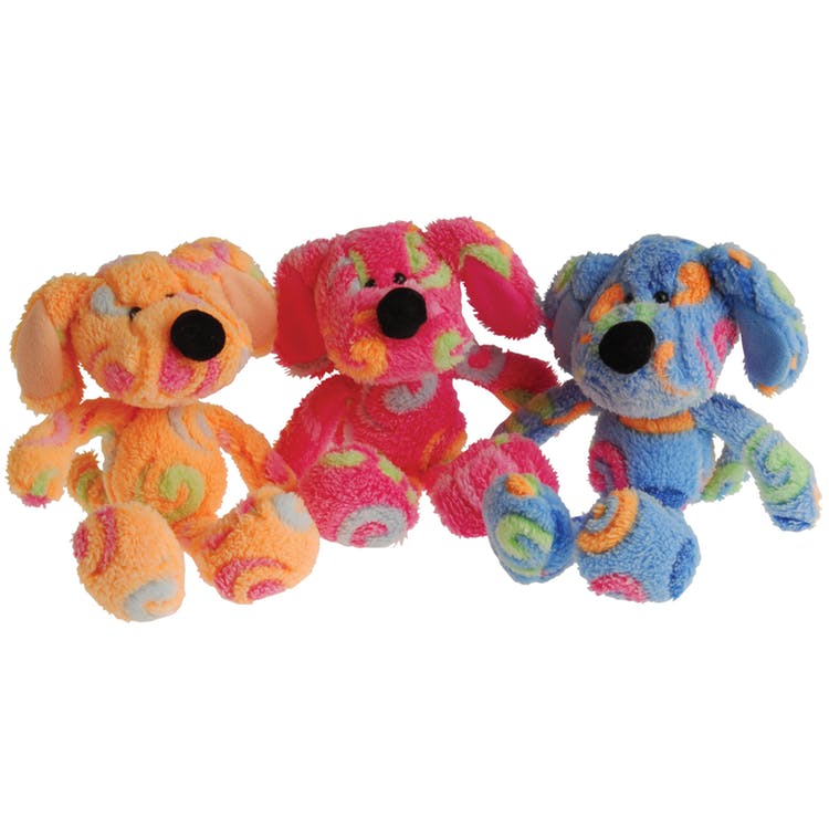 Rainbow Swirl Plush Dog Toys - Assorted 5" 2