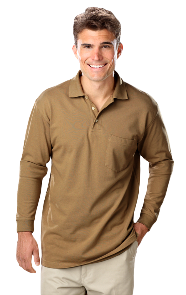 Adult Superblend L/S Pocketed Polo 5