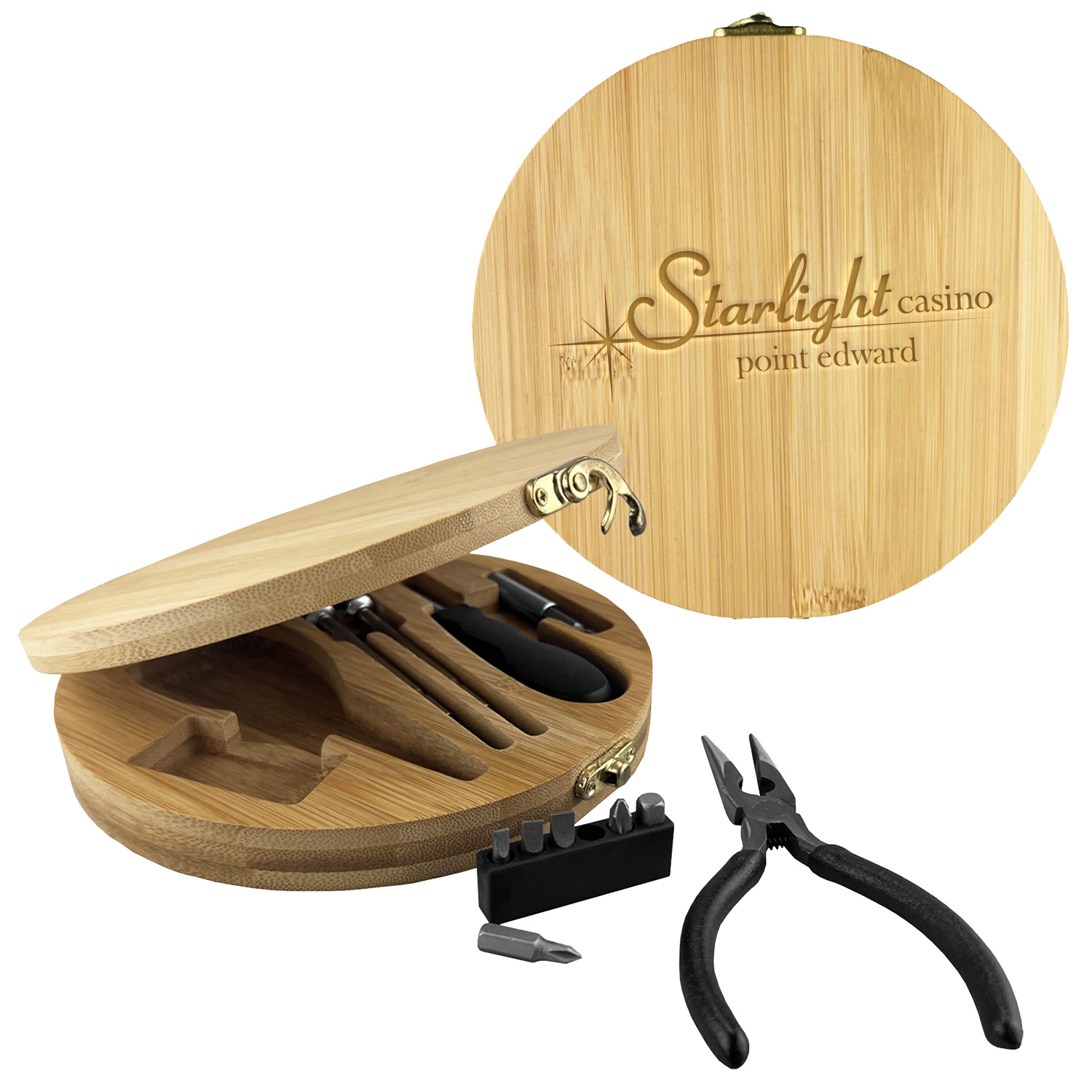 Eco-Friendly Bamboo Storage Box 10 Piece Tool Kit — view 1 of 4