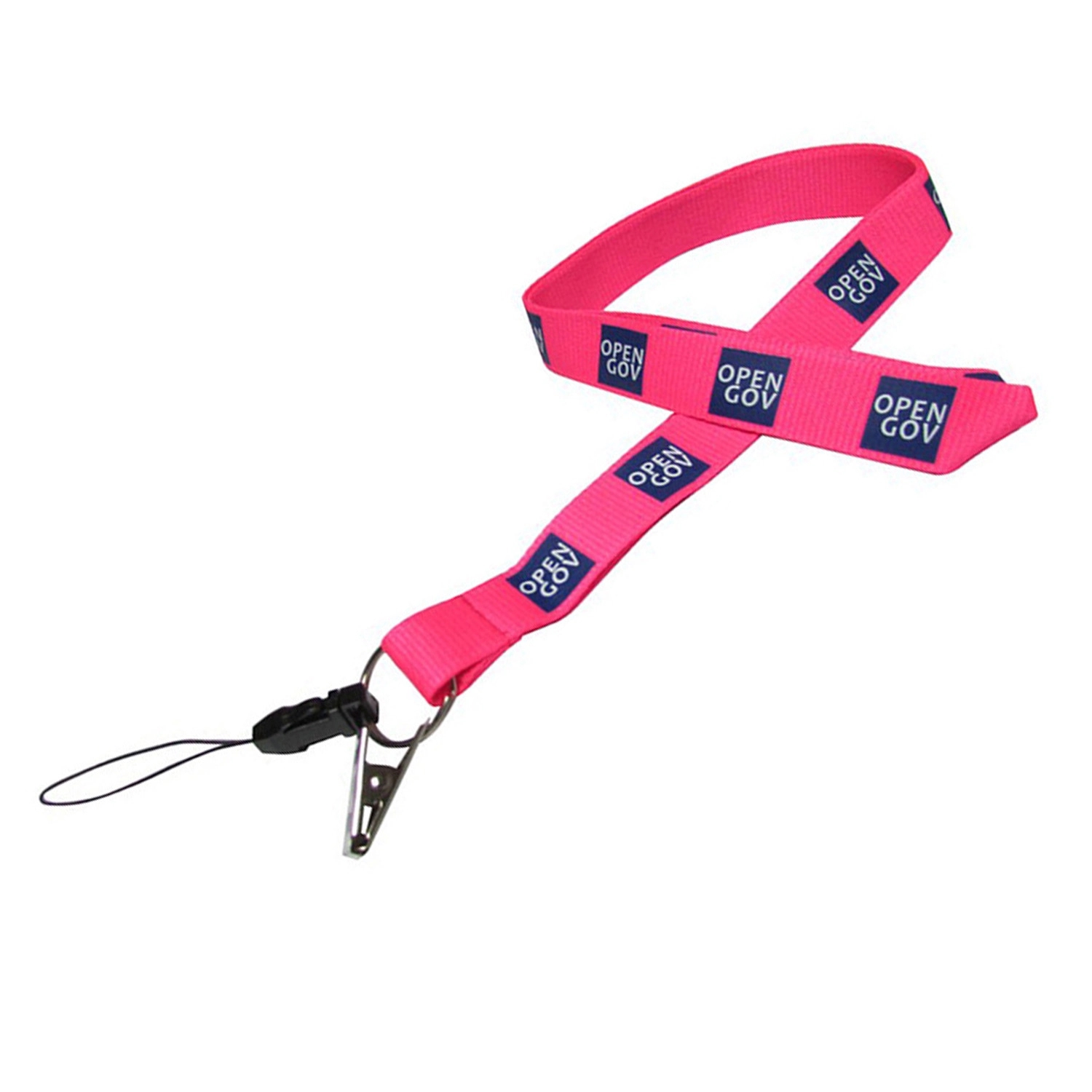 Lanyard W/ Cell Phone Loop, Key Ring & Bulldog Clip 3