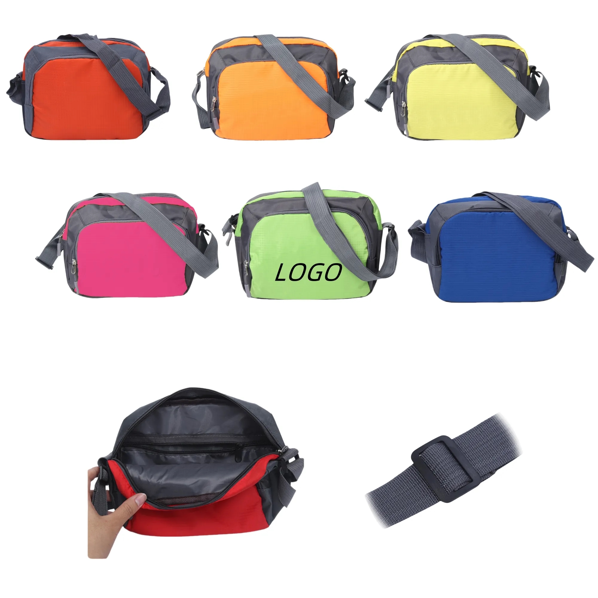 Oxford Single Shoulder Portable Zipper Bag 2