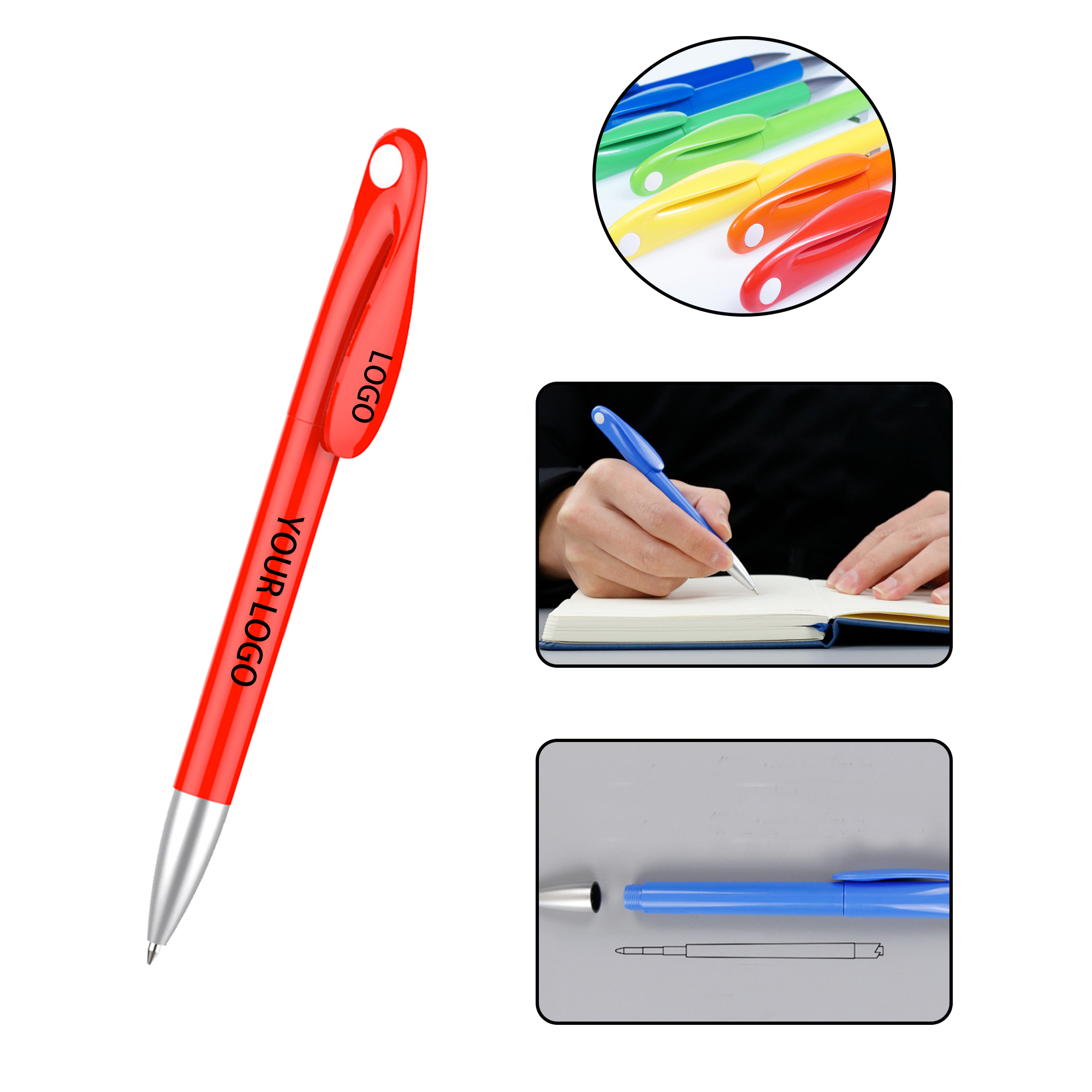 MOQ:50pcs Retractable Ballpoint Pen 3