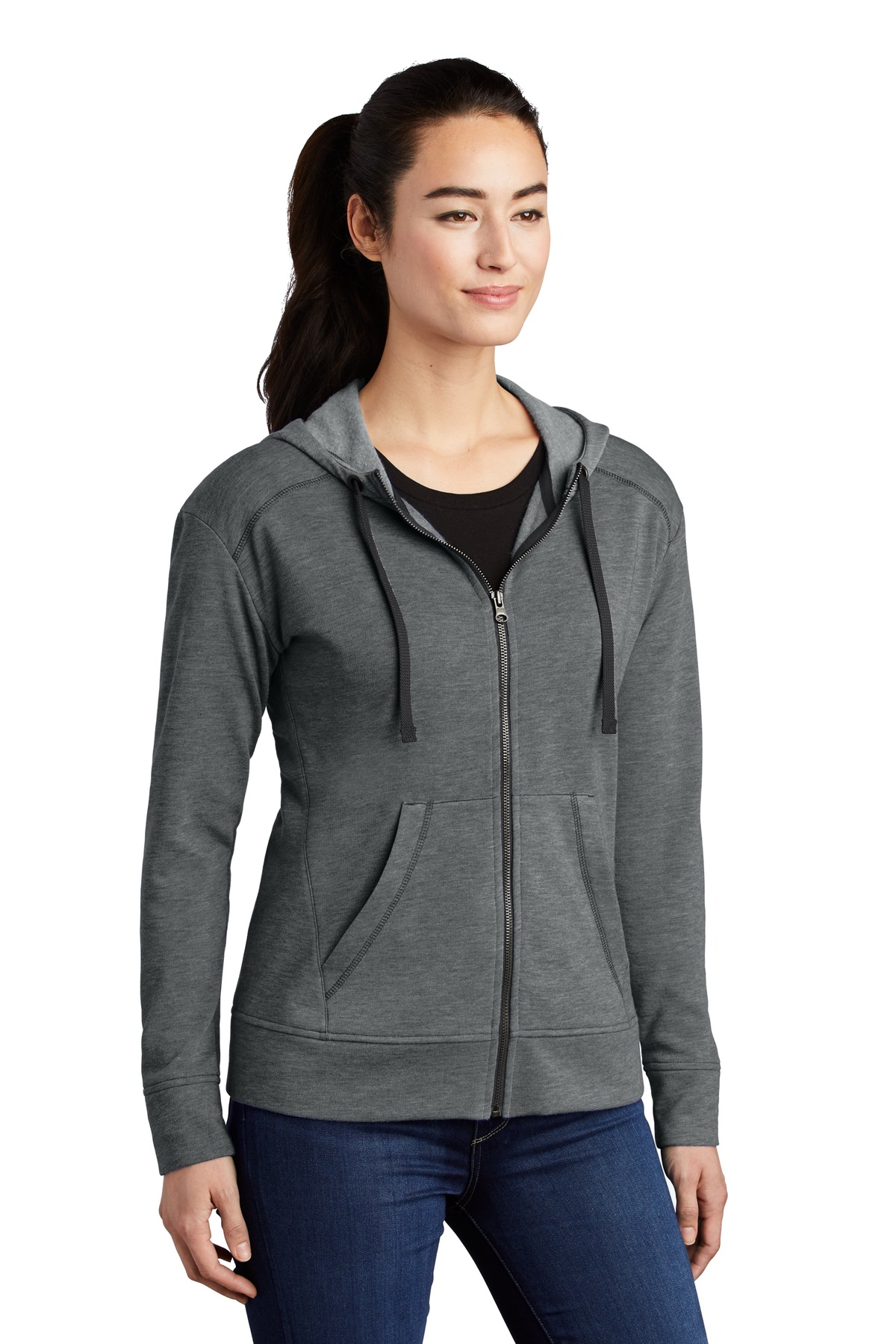 Sport-Tek Women's PosiCharge Tri-Blend Wicking Fleece Full-Zip Hooded Jacket LST293 16