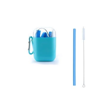 Portable Foldable Silicone Straw With Carabiner Attachment 14