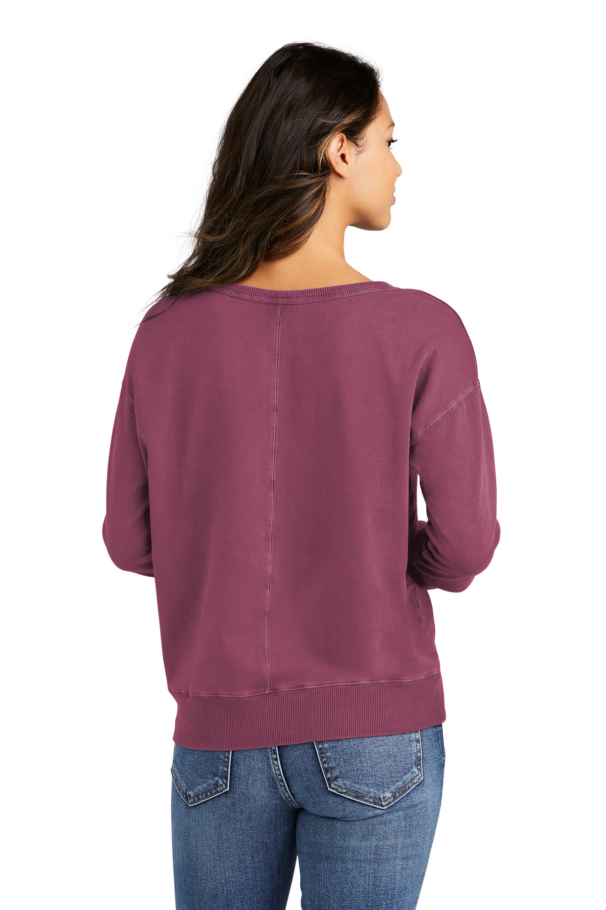 Port & Co Women's Beach Wash Garment-Dyed V-Neck Sweatshirt LPC098V 38