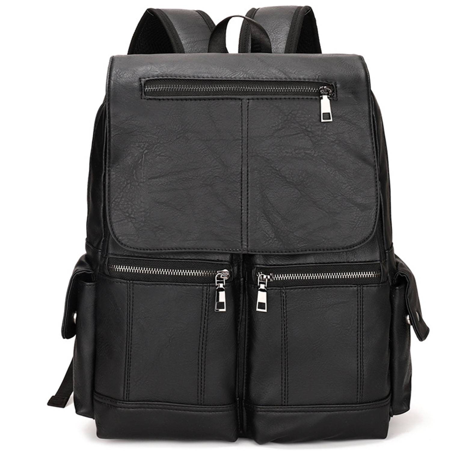 PU leather fashion simple business laptop backpack 6