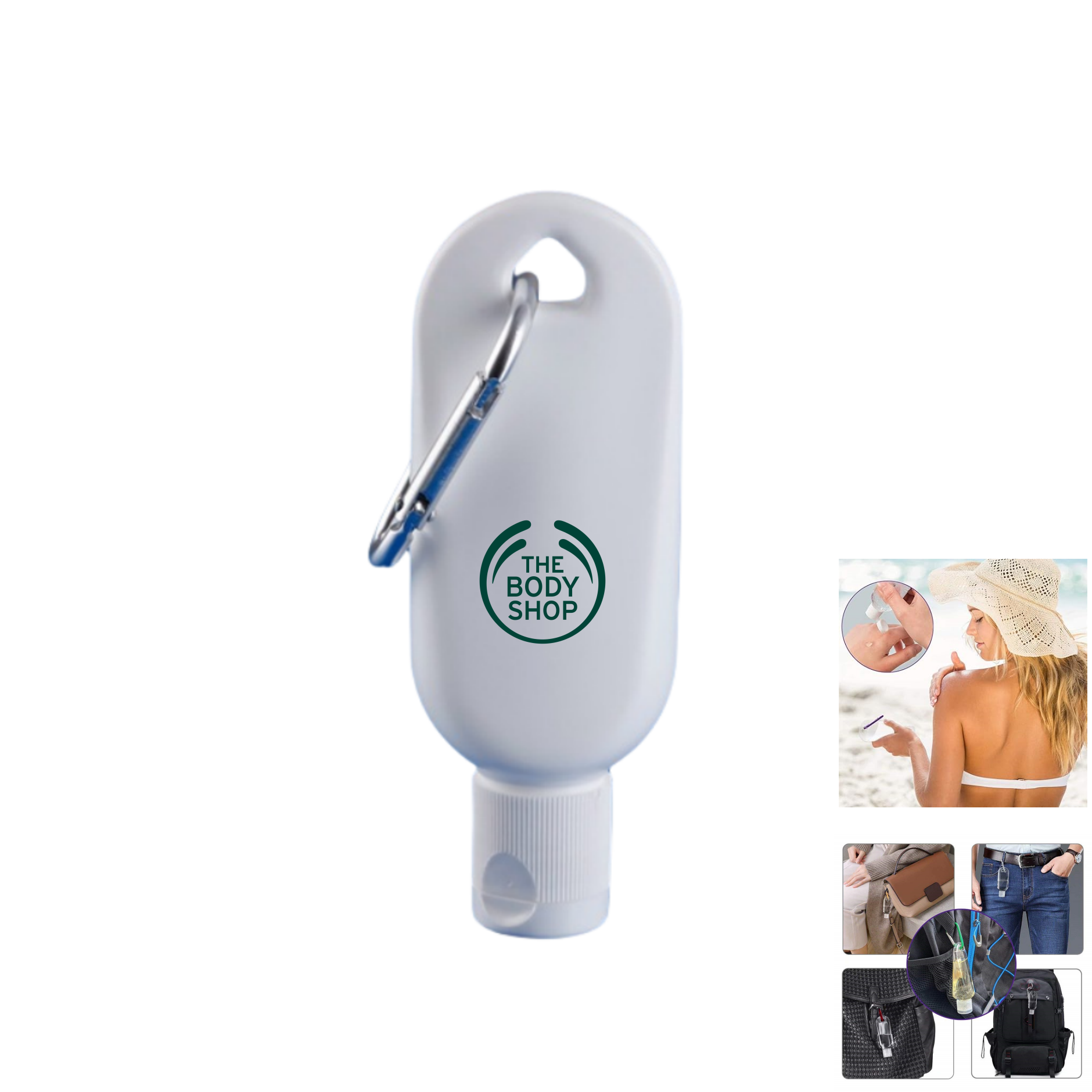 1oz Travel Bottle with Carabiner (Empty Bottle Only) 1