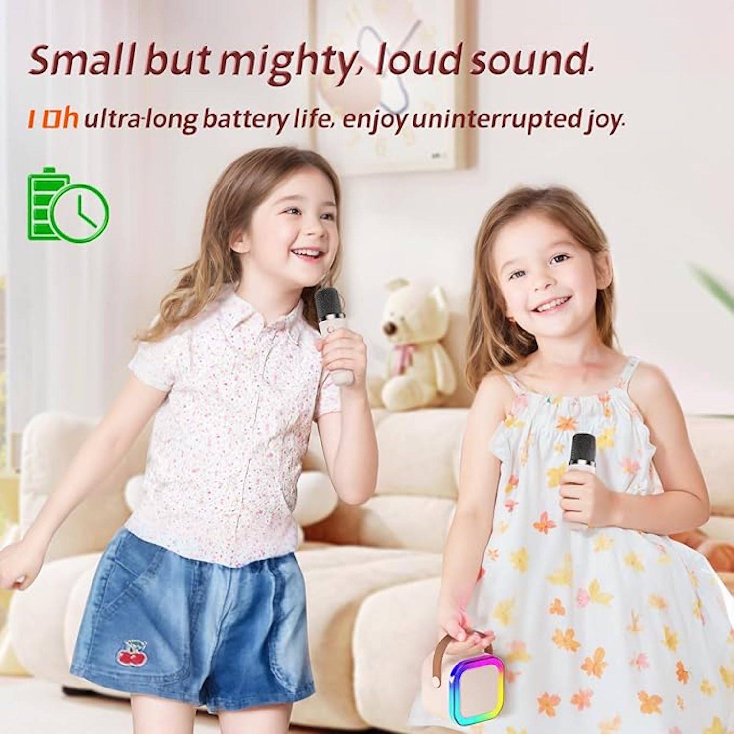 Mini Karaoke Machine For Kids Adults With 2 Microphones 4