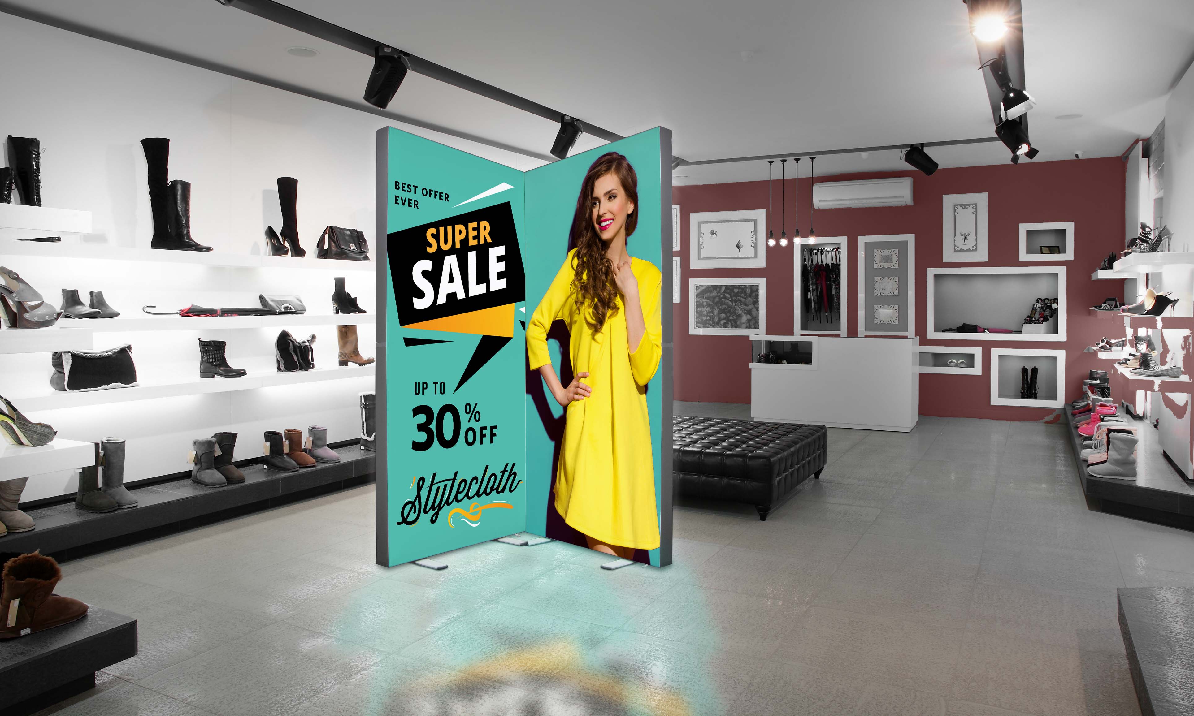 3' x 6.5' Deluxe SEG Glo Floor Display Kit 12