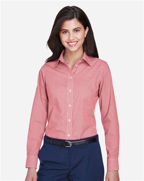 Women's Crown Collection® Gingham Check Woven Dress Shirt - D640W 9