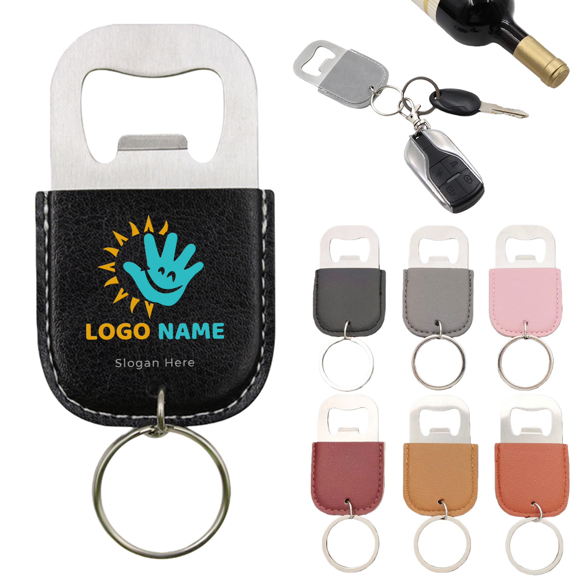 PU Leather Bottle Opener Keychain 3