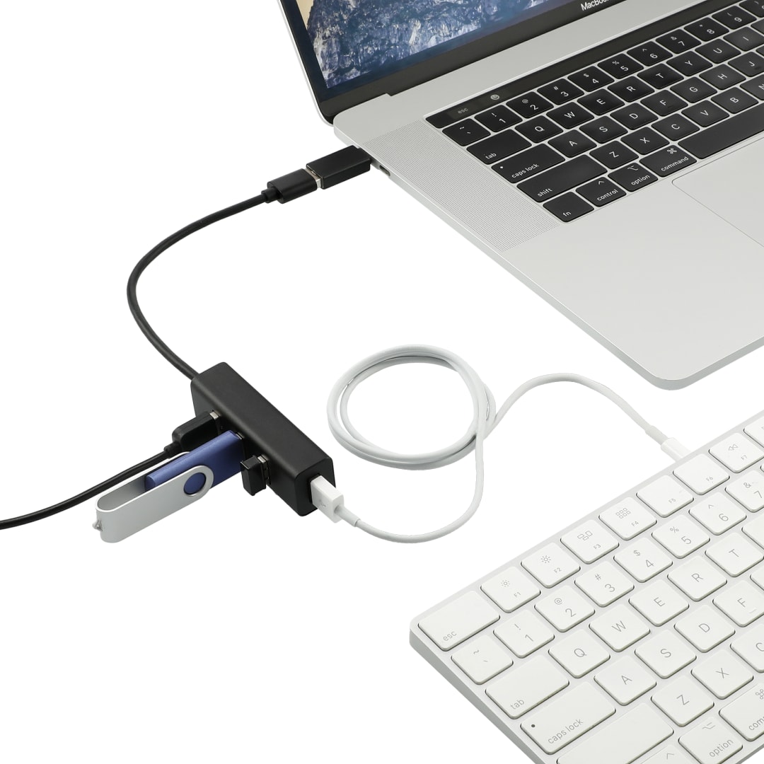 Aluminum 4-Port USB 3.0 Hub with Type C Adapter 20