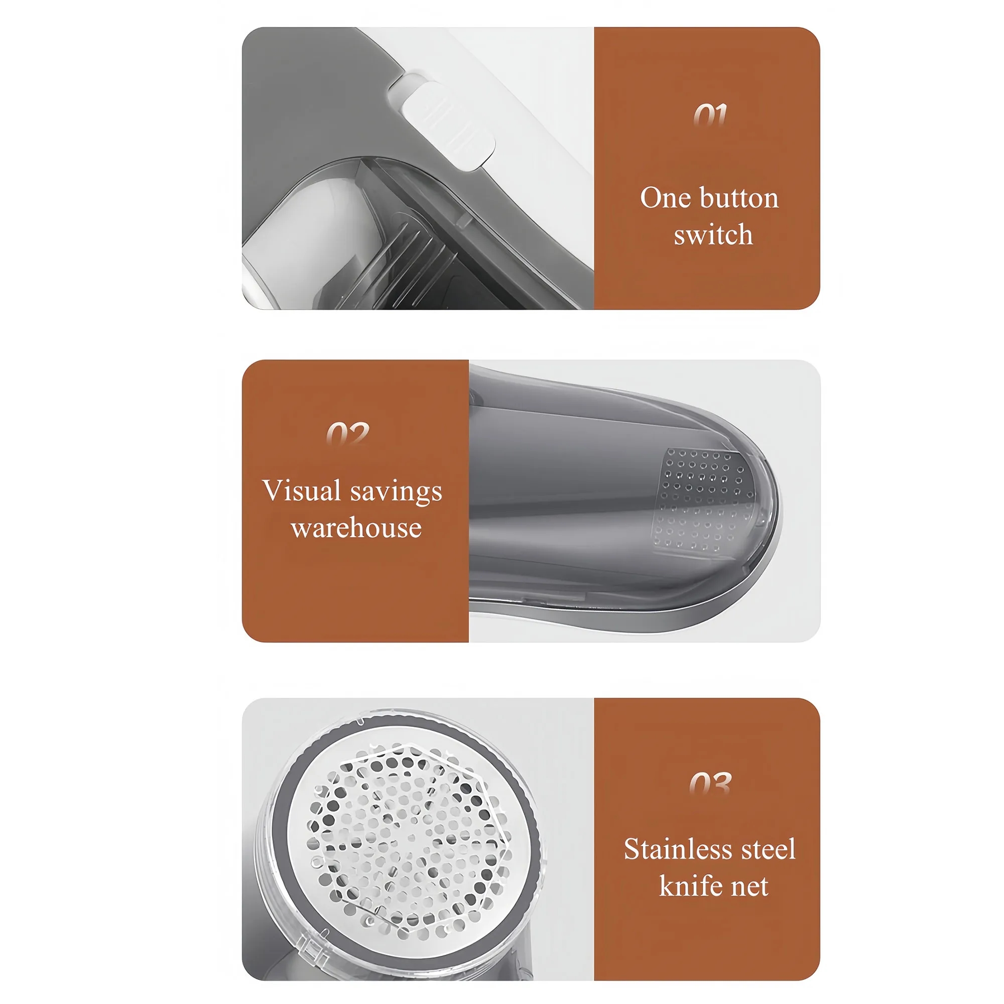6-Blade Fabric Shaver With Honeycomb Mesh & Visual Storage 8