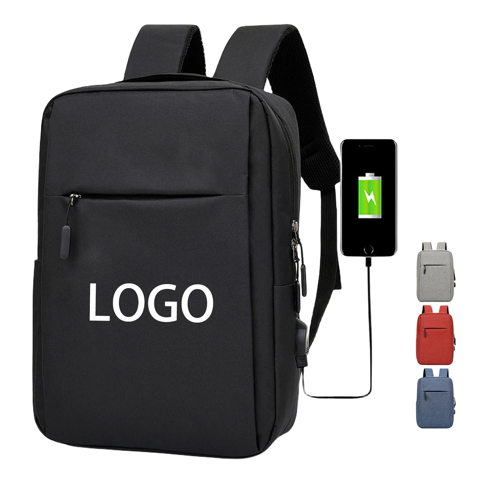 Oxford Cloth Computer Backpack With USB Charging Port 2