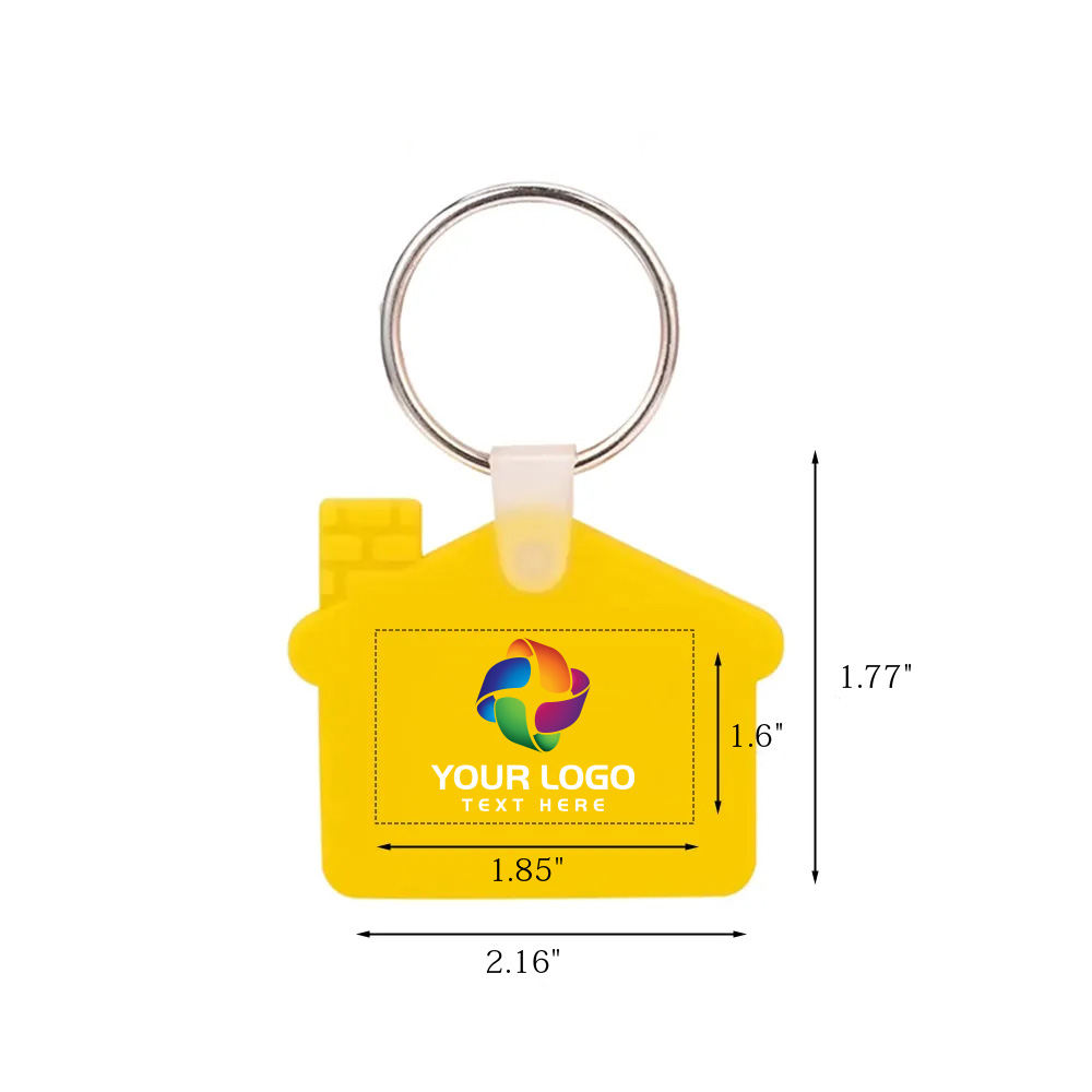 Custom House Shaped Silicone Keychain 8