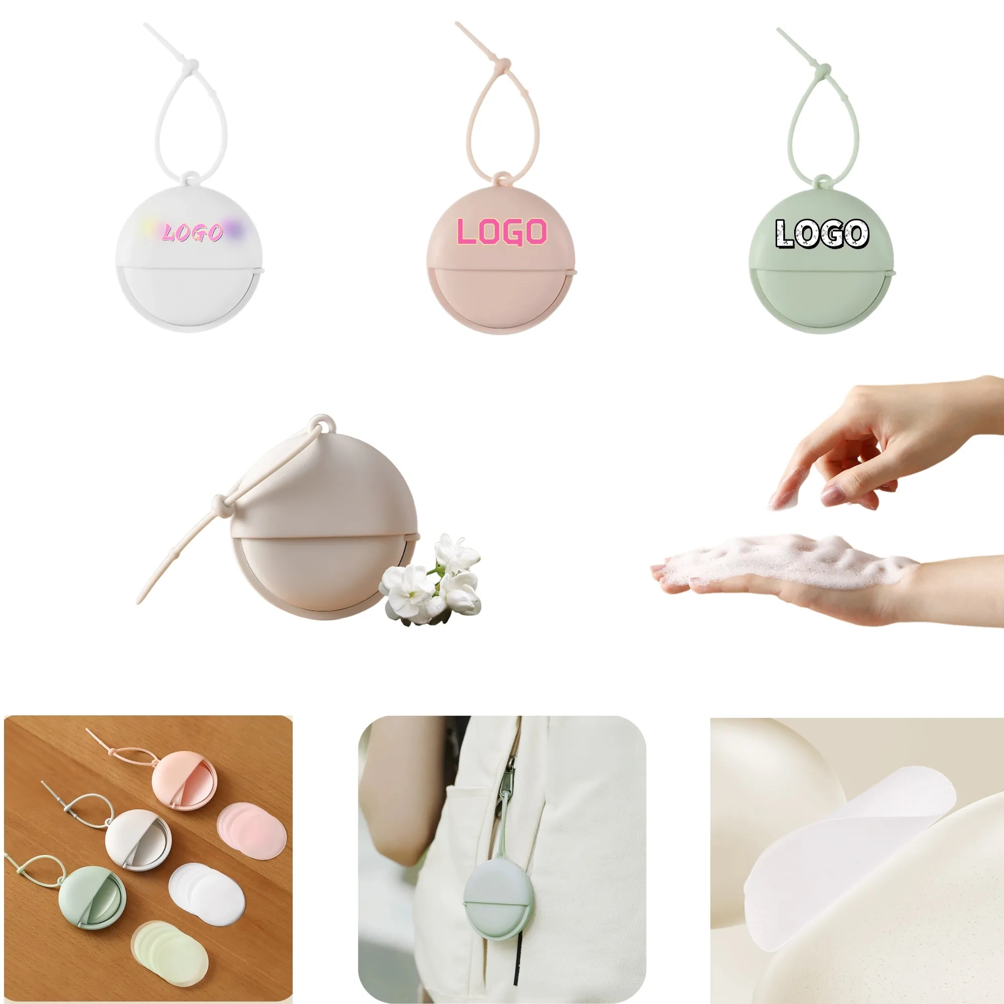 Portable Disposable Soap Chip Key Chain With Lanyard 5