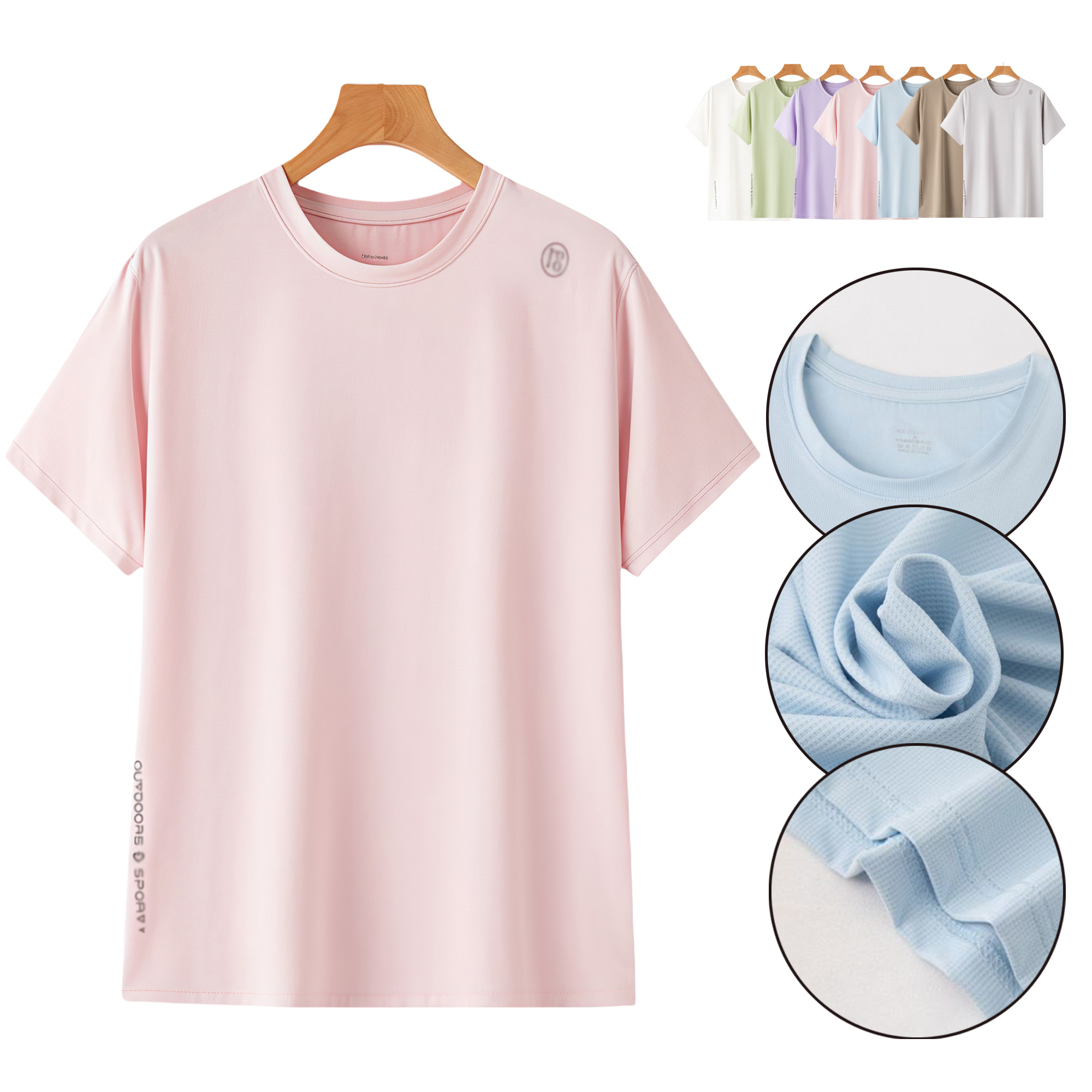 Men's Cool Quick-Dry 7A Anti-Bacterial Short Sleeve T-Shirt 5
