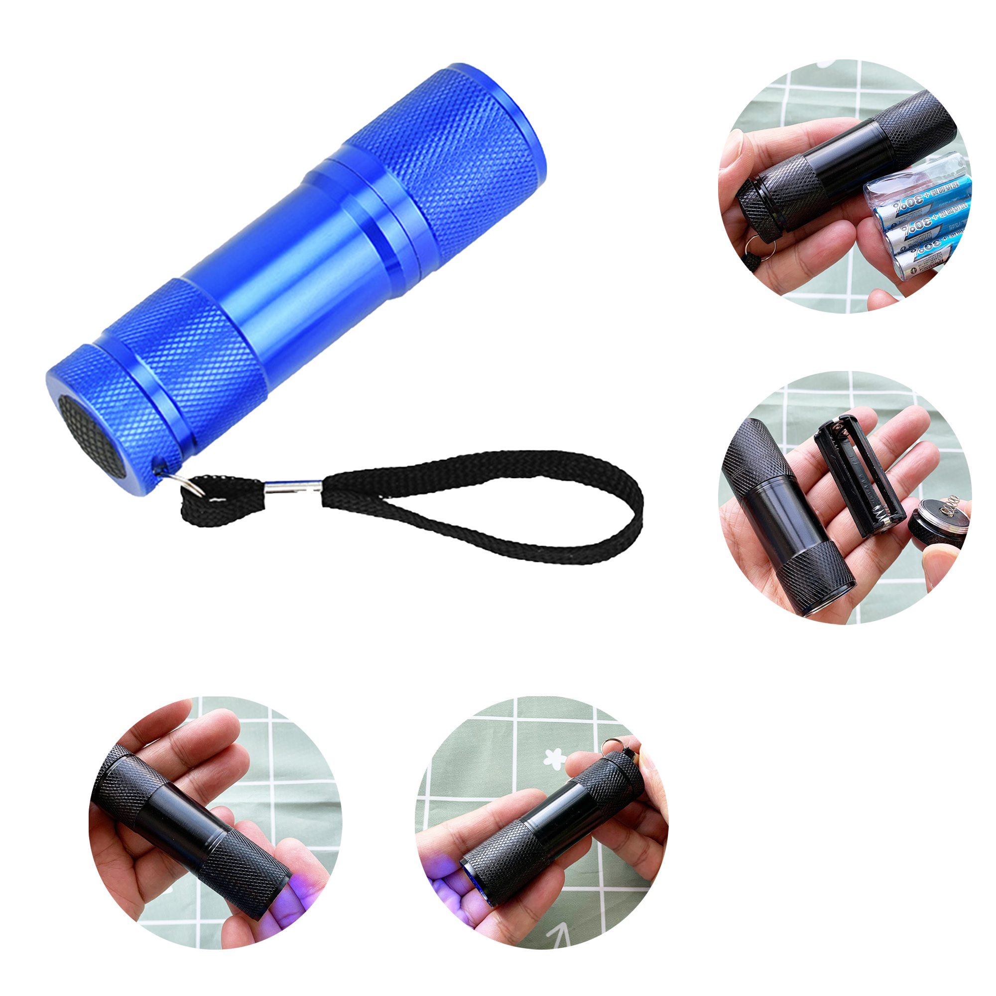 Blue Green Red Light LED Flashlight 5