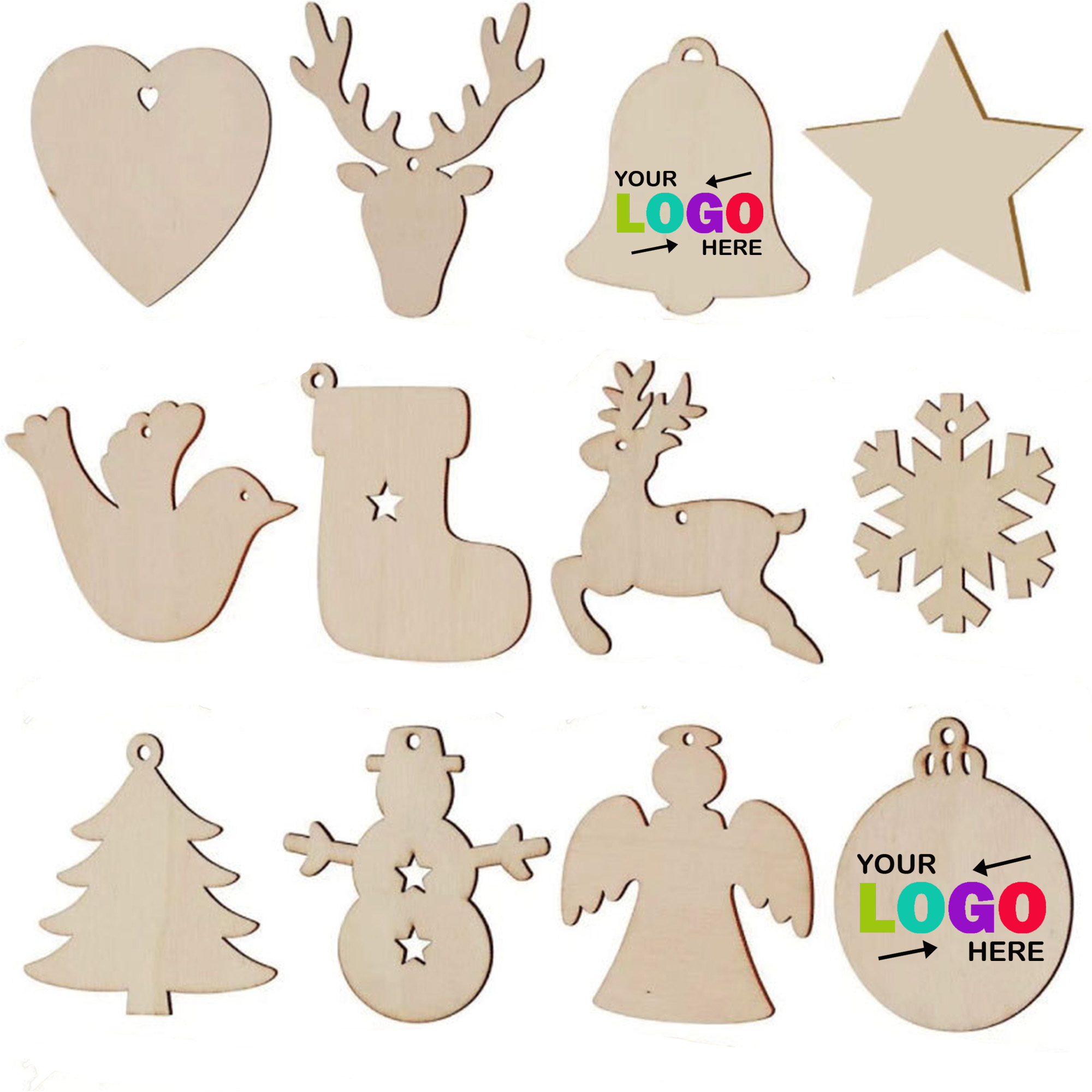 Wooden DIY Christmas Tree Festival Hanging Decorations For Holiday Ornamentation 3