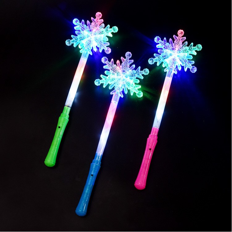 LED Light Up Frozen Snowflake Wand Toy For Kids 4
