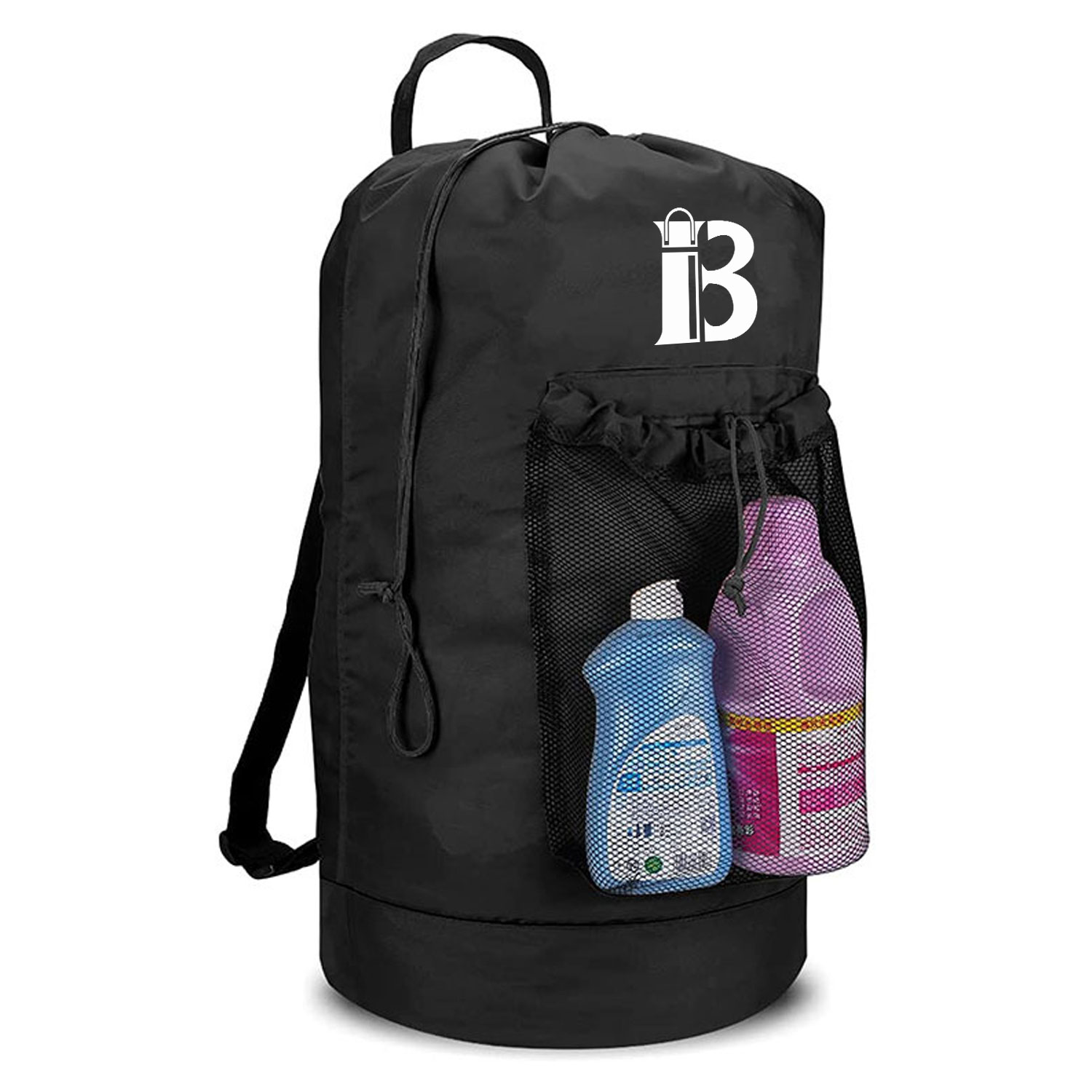 Laundry Bag with Shoulder Straps and Mesh Pocket Durable 11