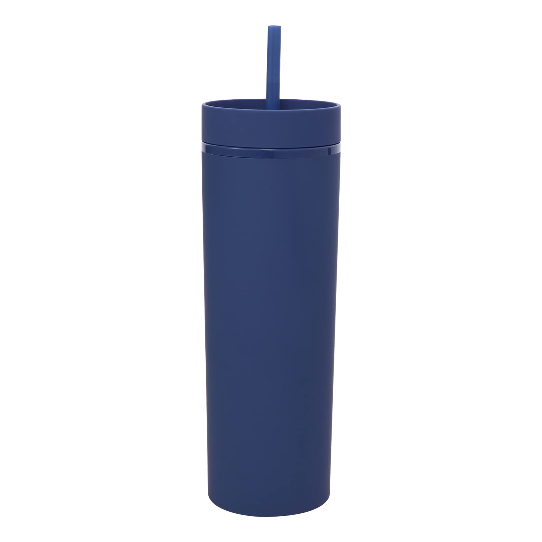 Double-layered Plastic Straight Cup With Straw 11