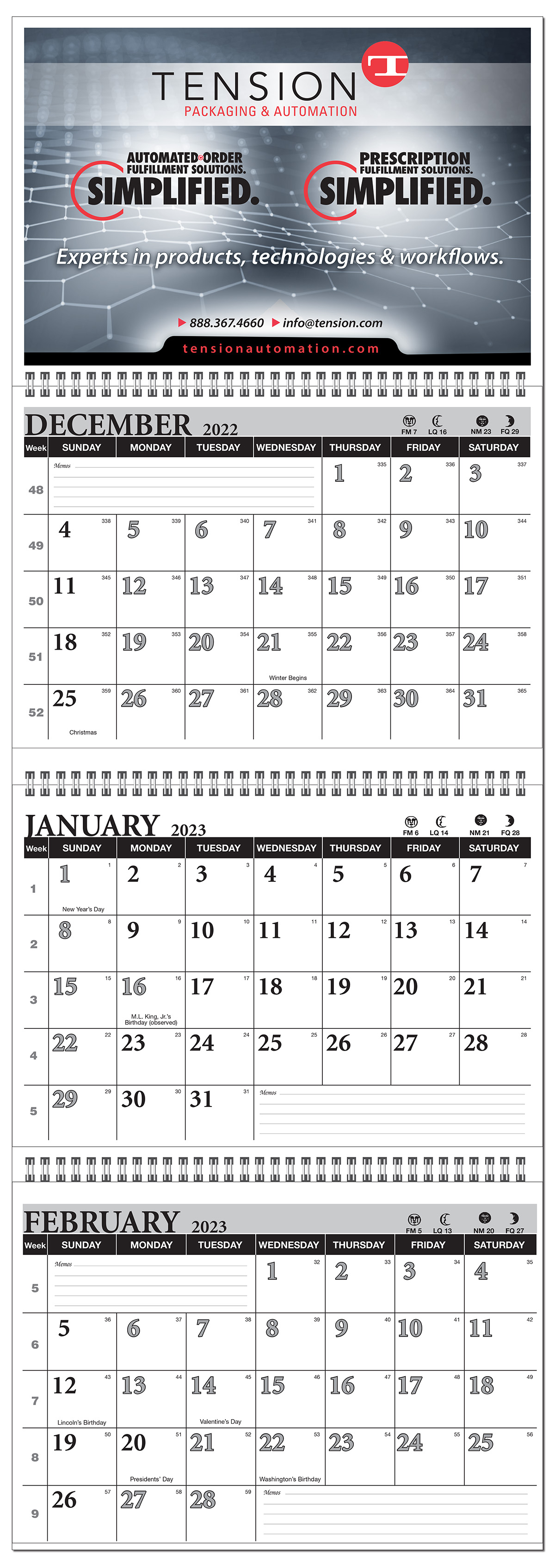 3 Month View Budget Full Color Wall Calendar 6