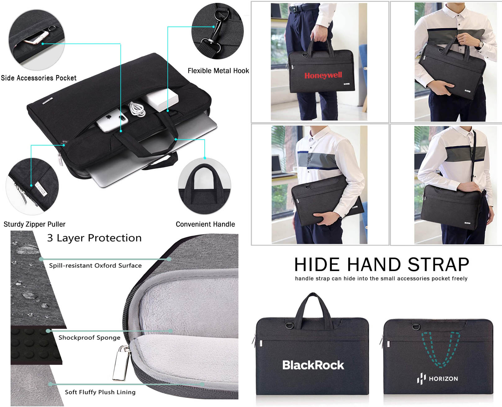 iBank ® Laptop Sleeve Case 13 Inch Water-resistant Protective Fabric Bag 2