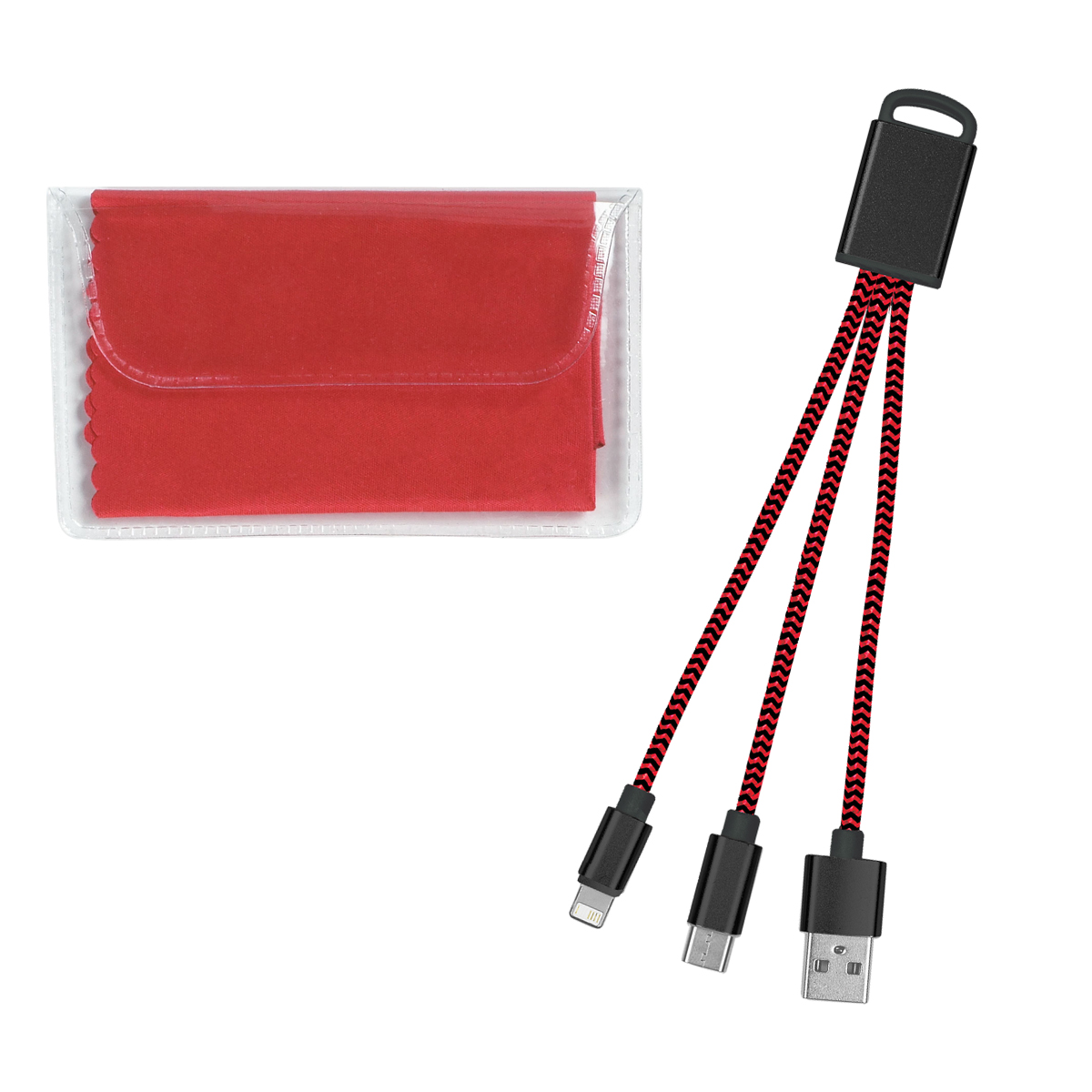 Braided Charging Buddy & Micro Fiber Cloth Set 4