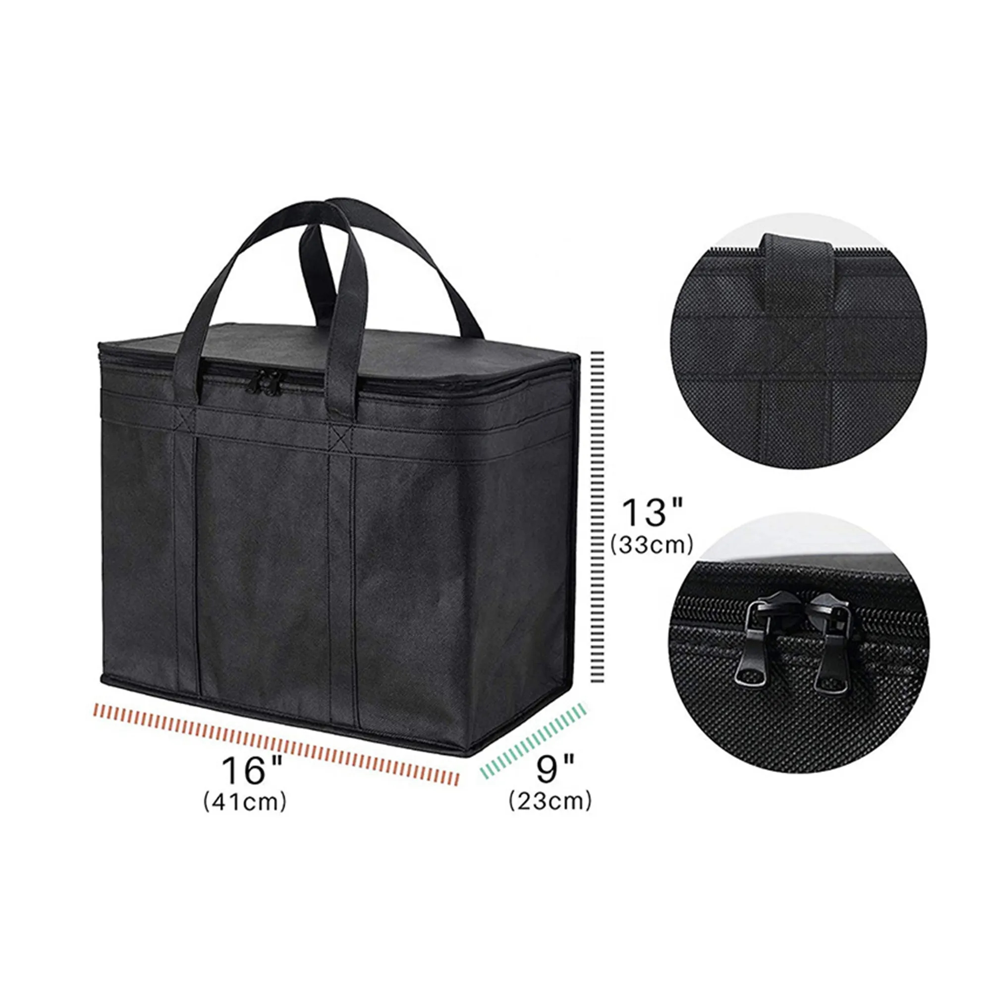 MOQ 100pcs Non-Woven Aluminum Foil Insulation Bag With Handl 2