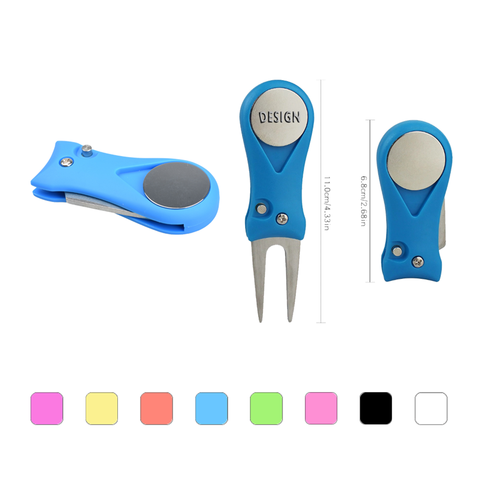 Foldable Golf Divot Tool with Magnetic Ball Marker 2