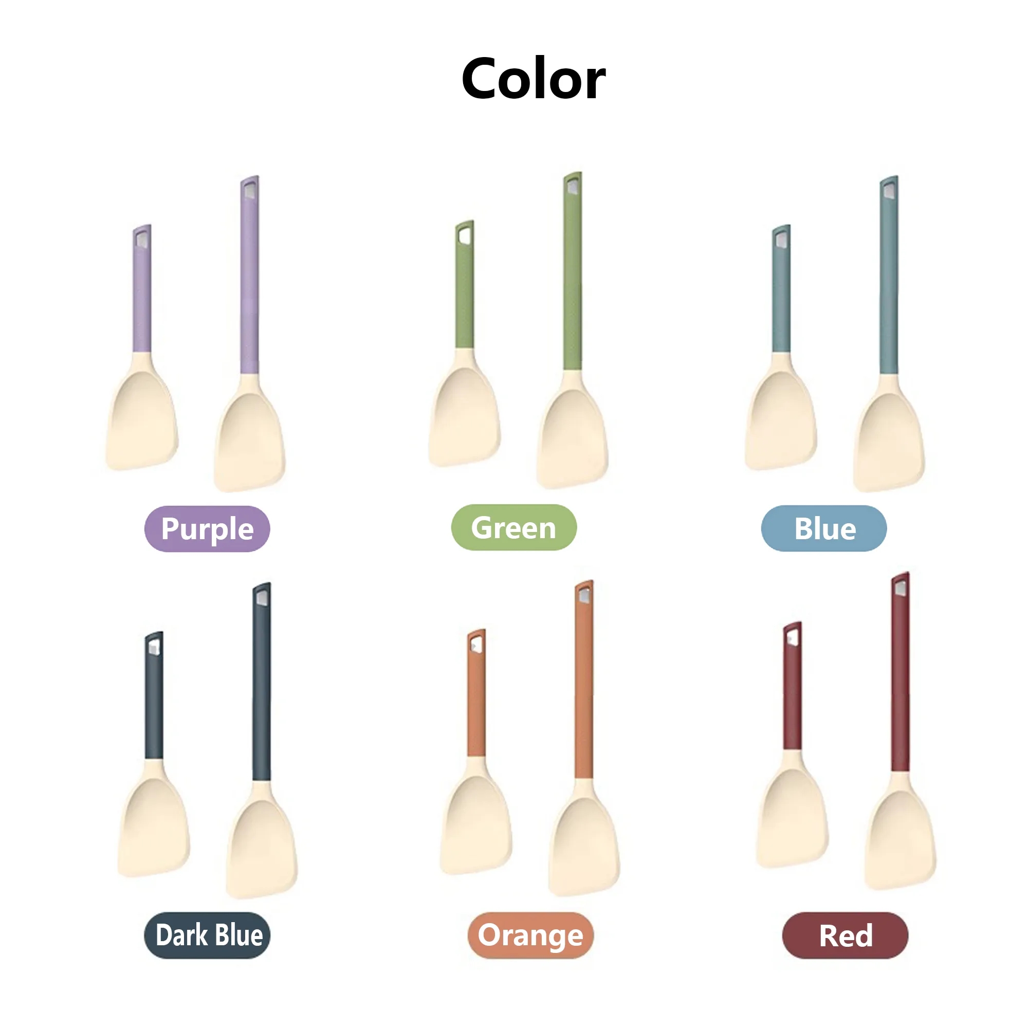 Long Handle Silicone Spatula For Nonstick Pans 8