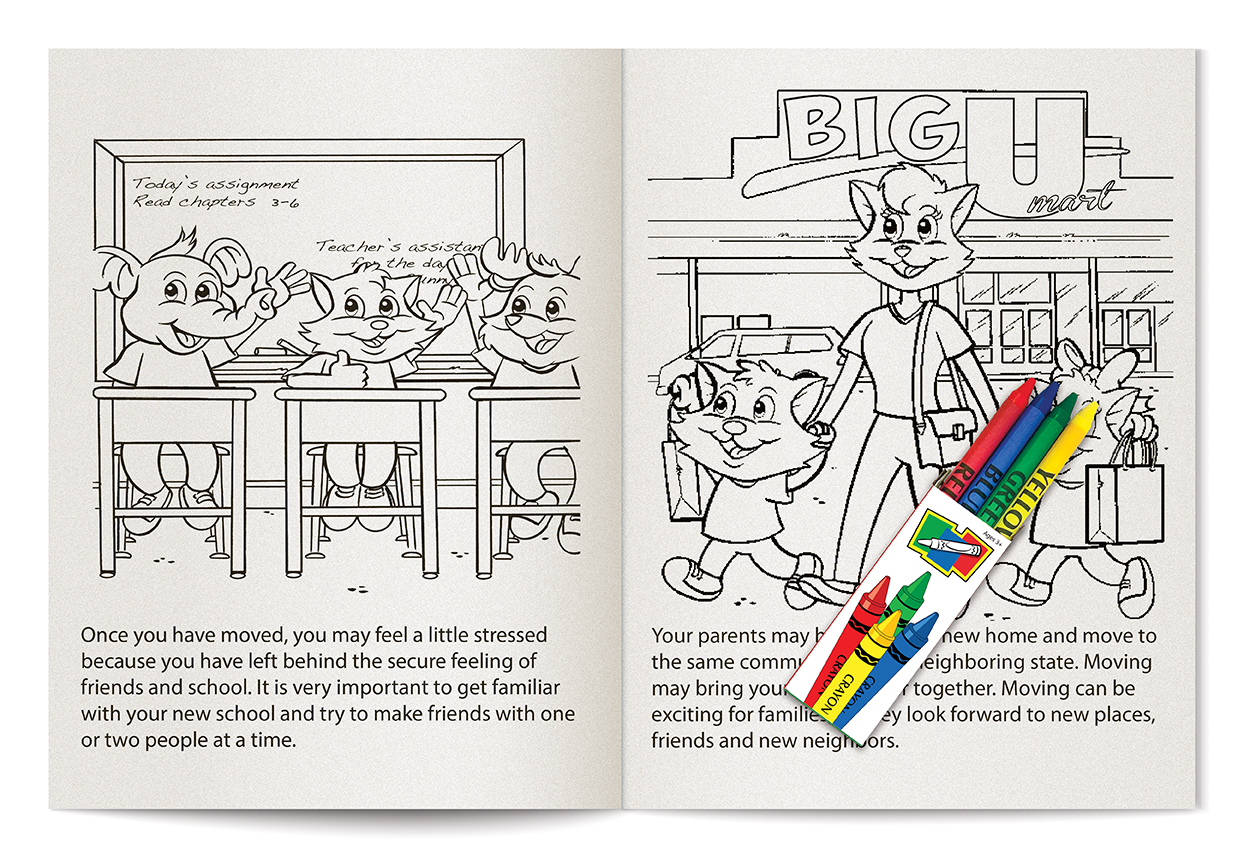 COLORING SET - I Love My New Home Coloring Book Fun Pack 4