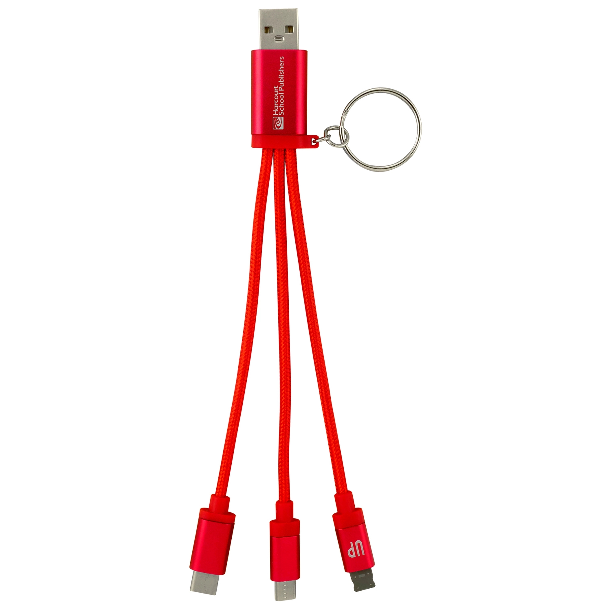 Metallic 3-in 1 Keychain Cable with Type C USB 4
