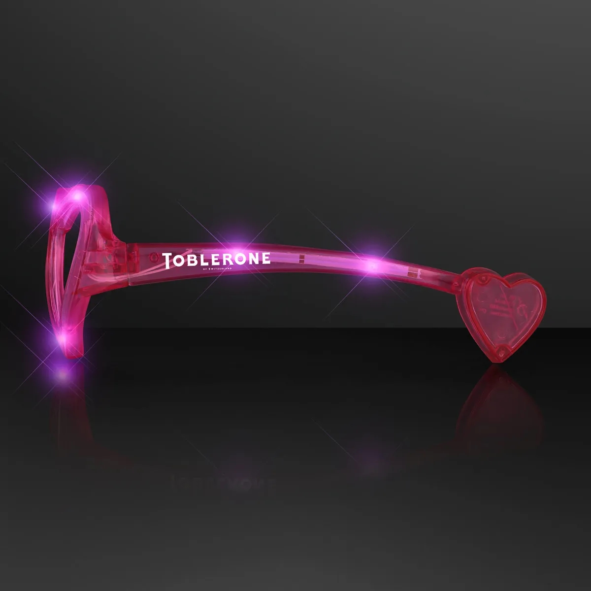 LED Pink Heart Glasses, no lens 2