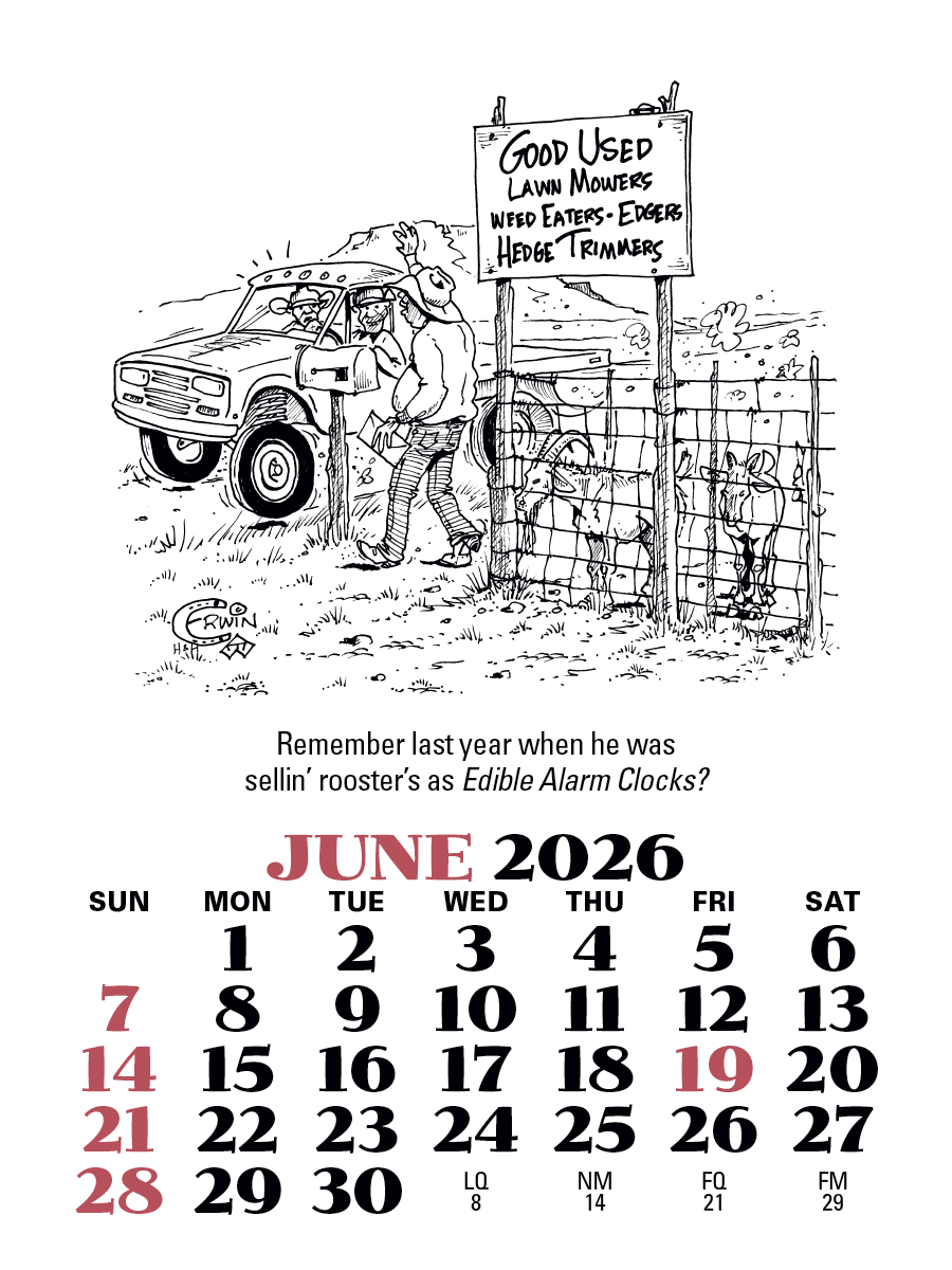 Press-N-Stick Cowboy Calendar