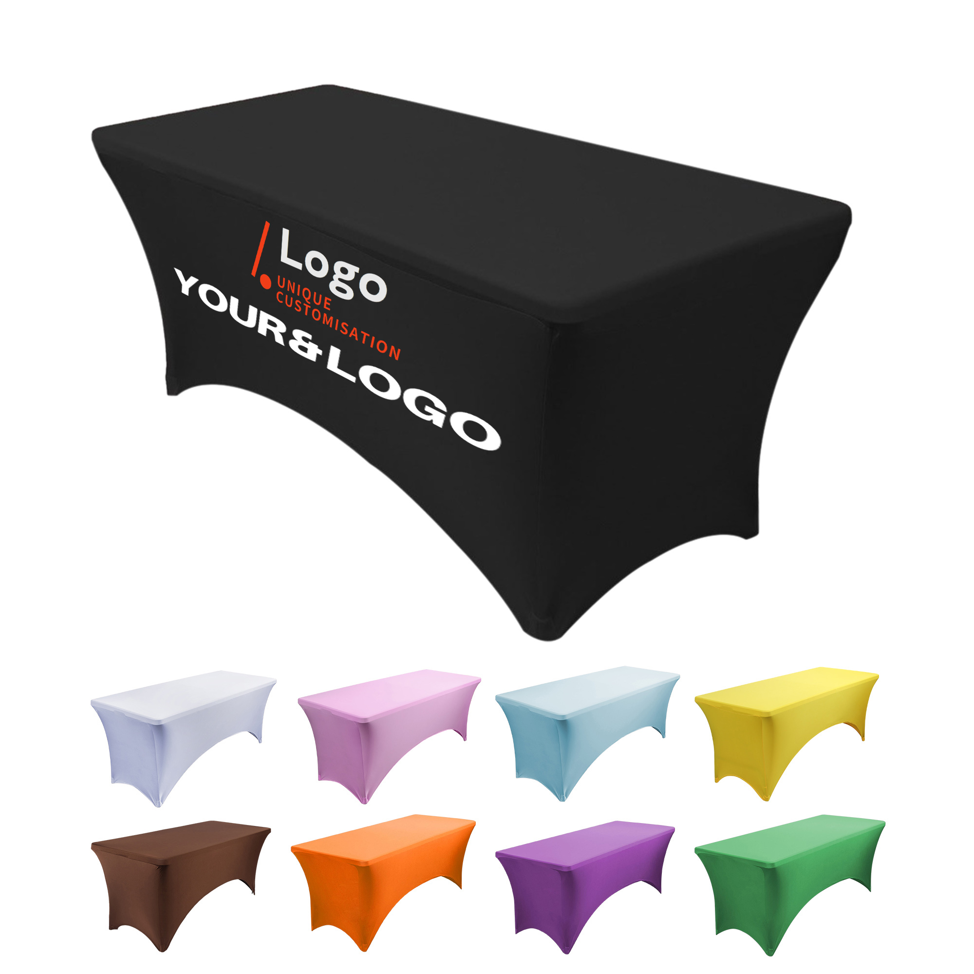 MOQ 1PCS Full color 6FT Stretch Tablecloth 1