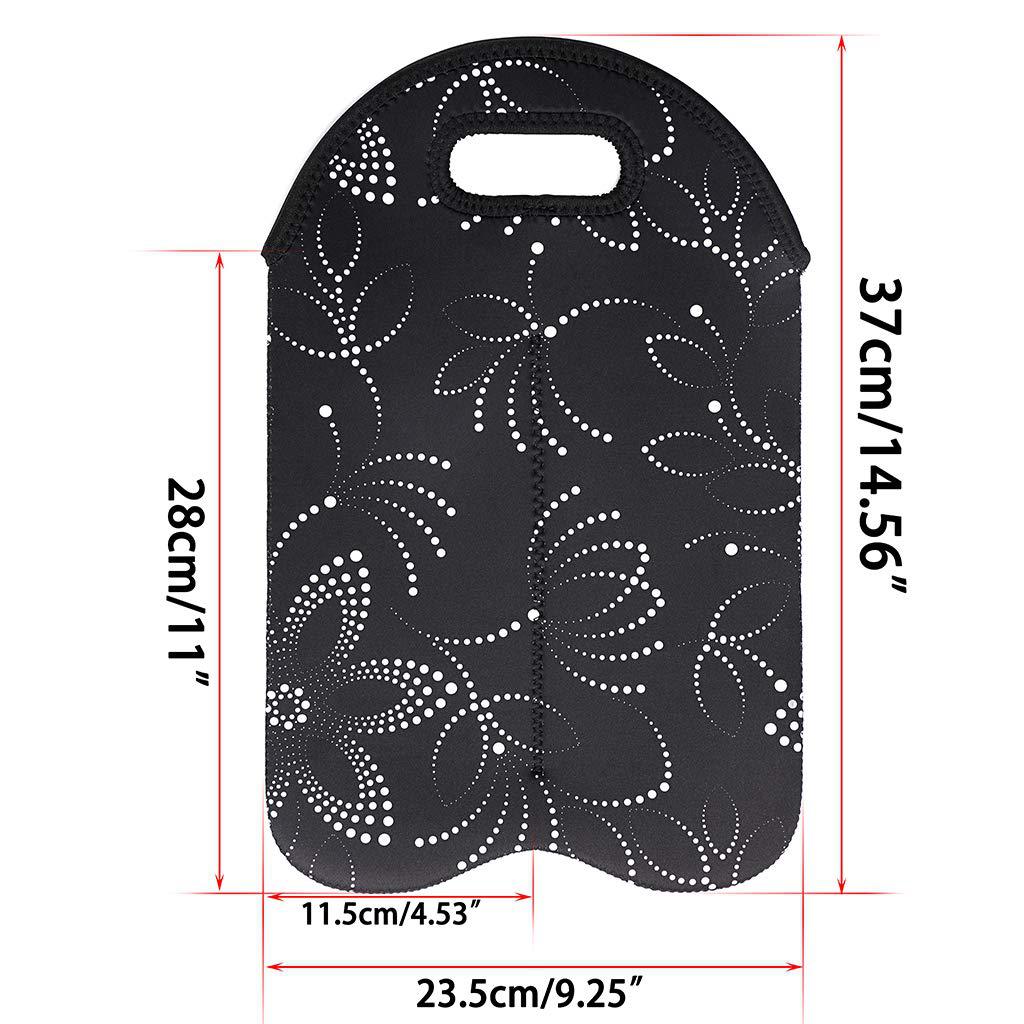 2 in 1 Full Sublimated Insulated Neoprene Wine Carrier Tote Bag 7