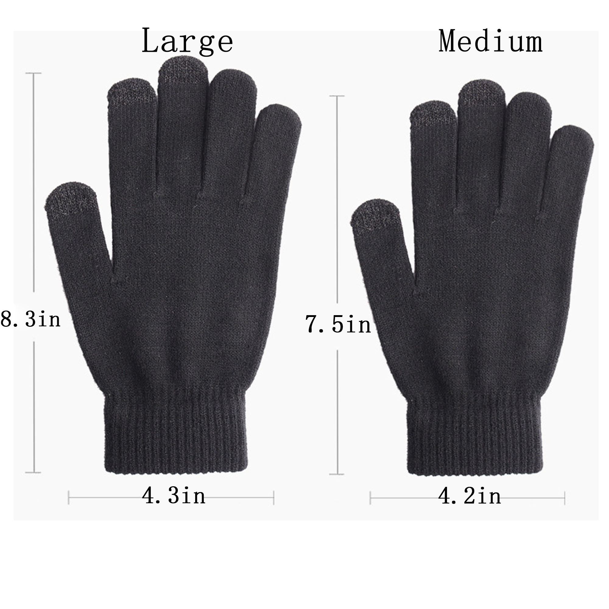 Acrylic Versatile Non-Slip Knitted Gloves For Cold Weather 6