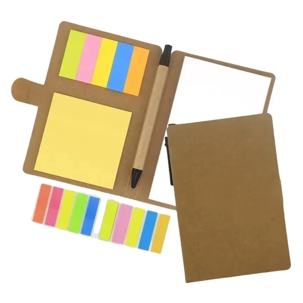 Kraft Paper Notebook with Pen and Colored Label Set 4