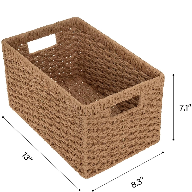 Large Wicker Storage Basket With Wooden Handles 2