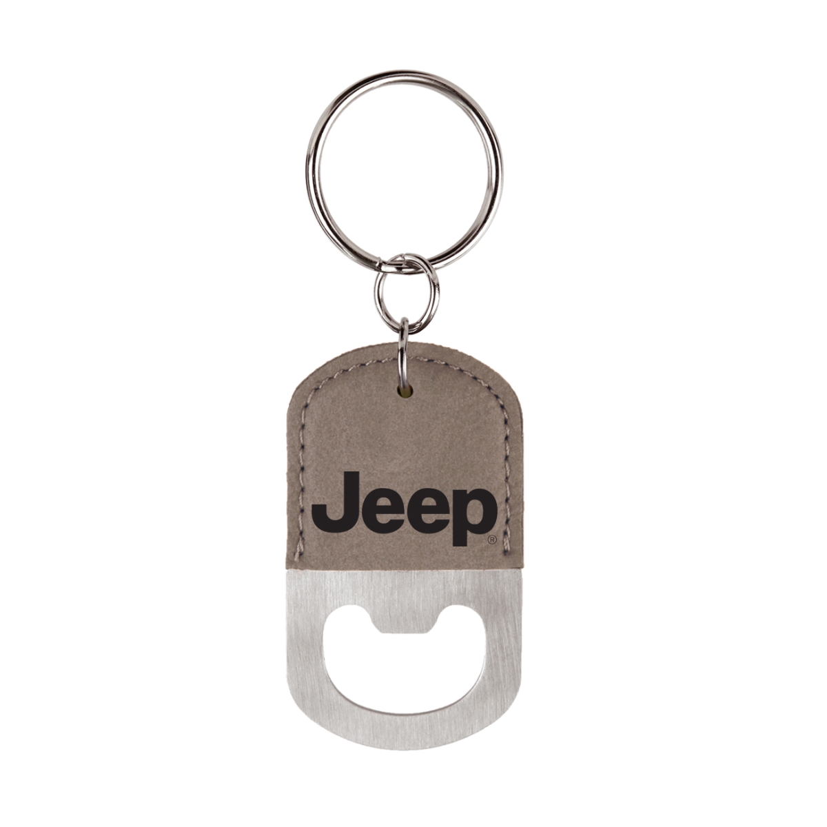 Laser Engraved Leatherette Key Tag with Bottle Opener Oval (2.5"x1.5") 2