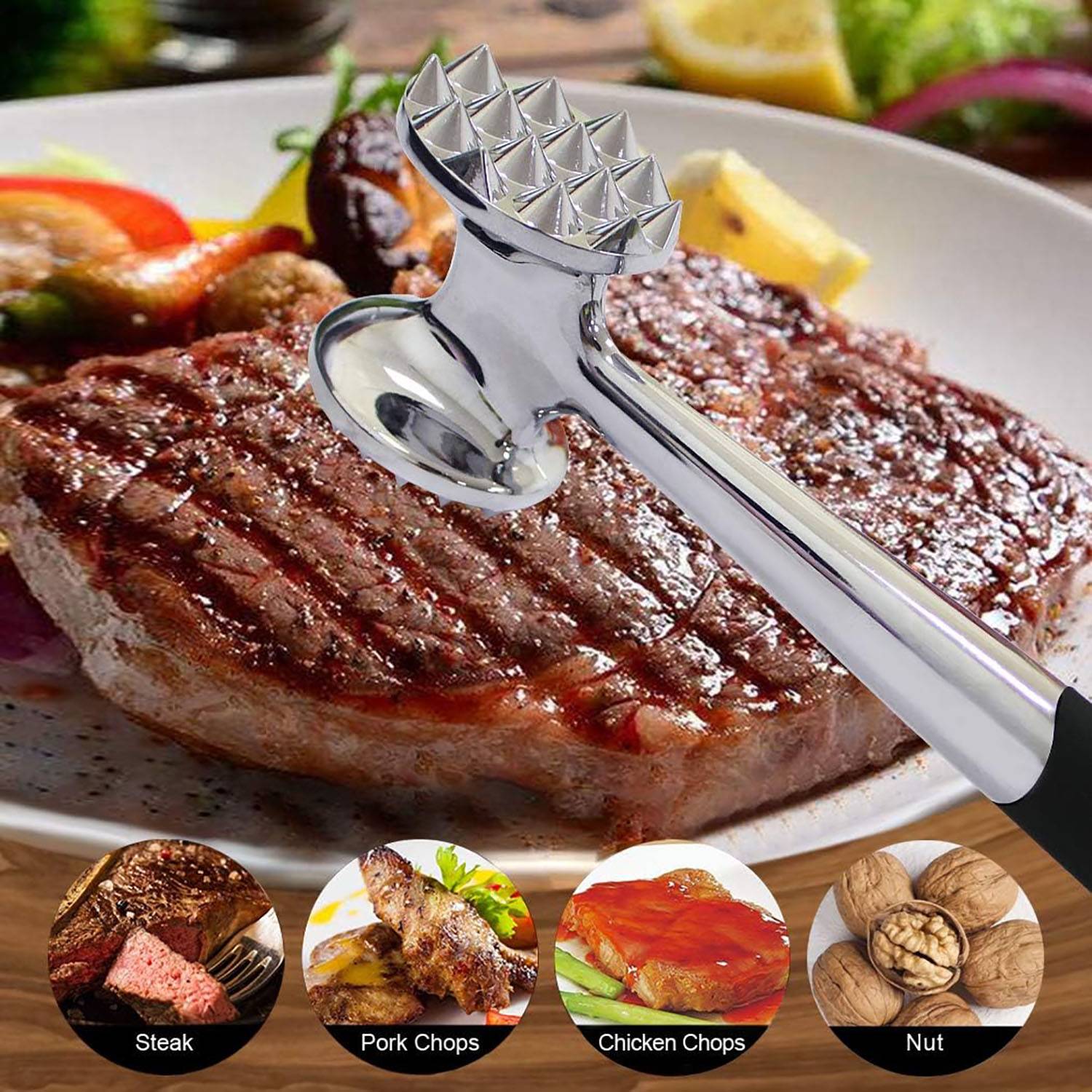 Meat Tenderizer Hammer Mallet Tool for Pounding Beef Steak 7