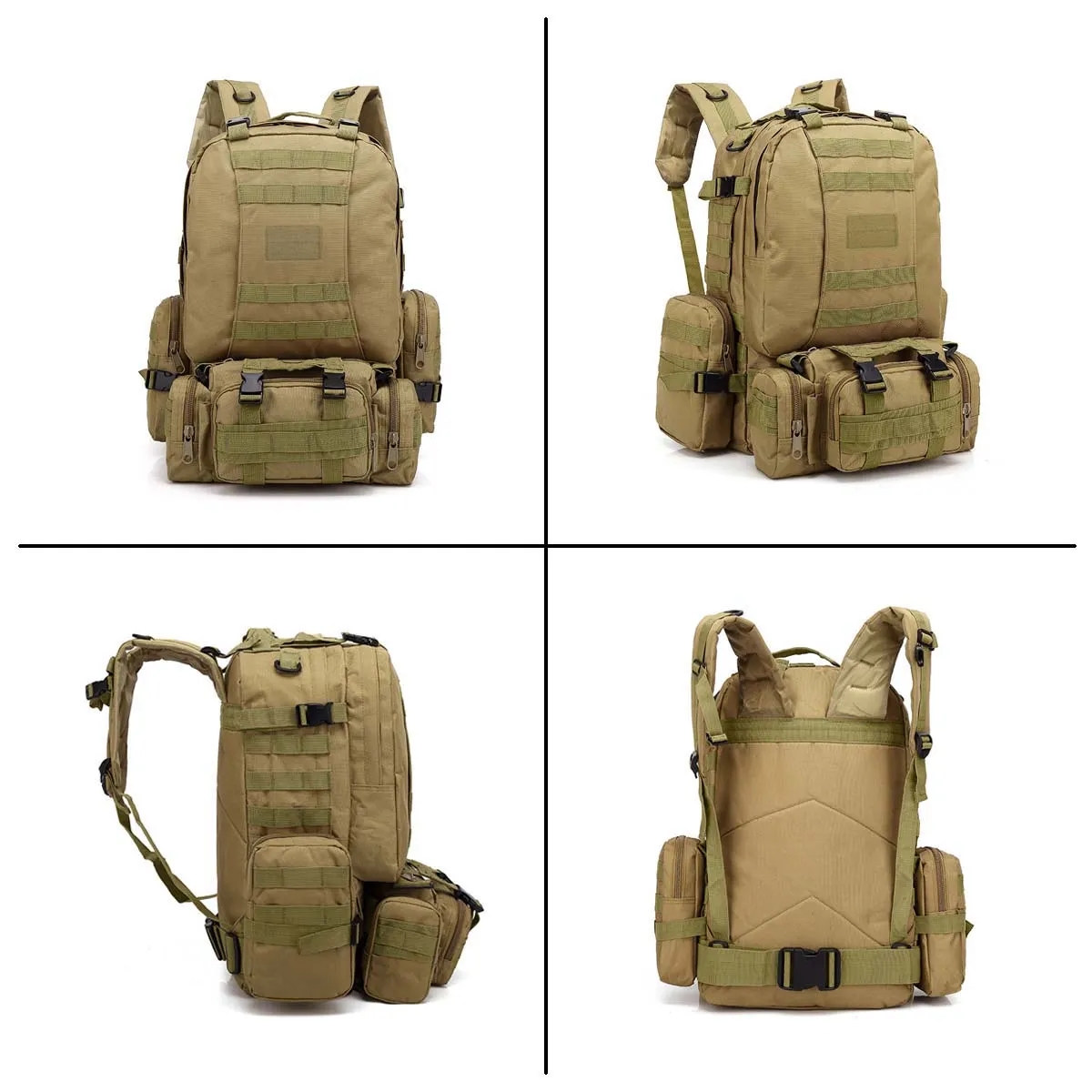 55L Tactical Backpack with 3 Built Up Bags 2