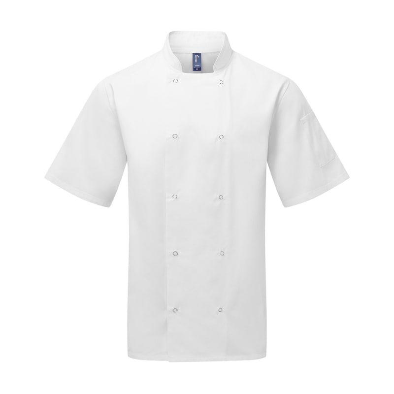 Artisan Collection By Reprime Unisex Studded Front Short-Sleeve Chef's Jacket 1