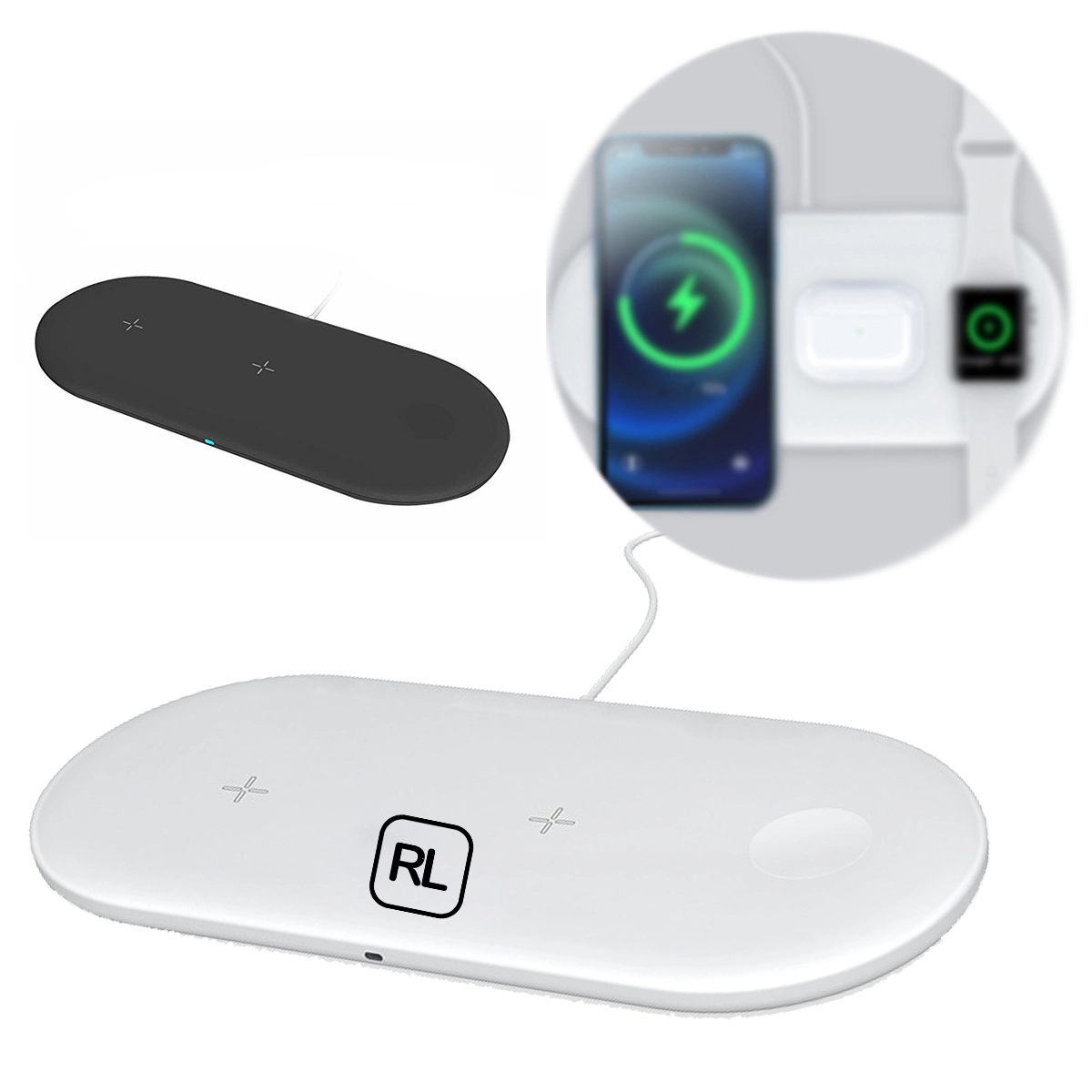 Universal Compatible 3 in 1 Fast Wireless Charging Stand QI 2